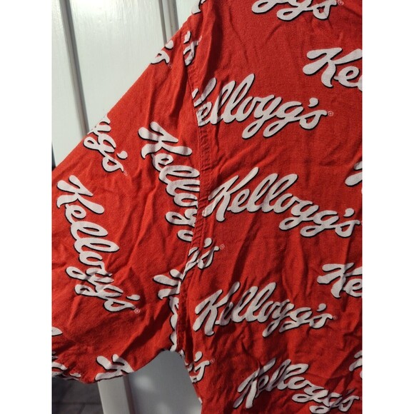 Kellogg's Button Shirt Men Medium Red Breakfast Cereal AOP Graphic Divided H & M - Picture 6 of 16